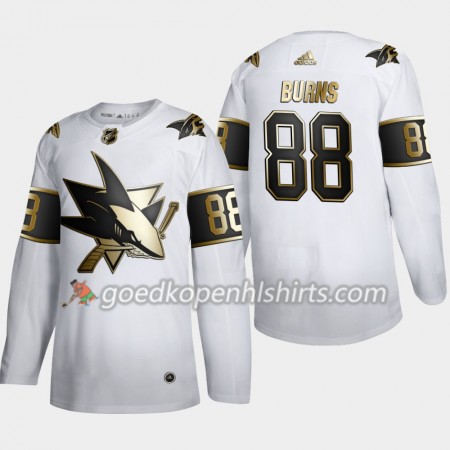 San Jose Sharks Brent Burns 88 Adidas 2019-2020 Golden Edition Wit Authentic Shirt - Mannen